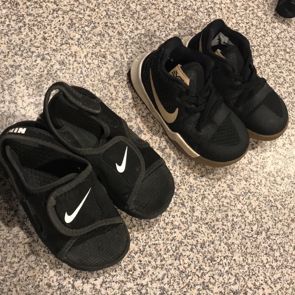 Nike Kyrie Irving sneakers and Nike sandals